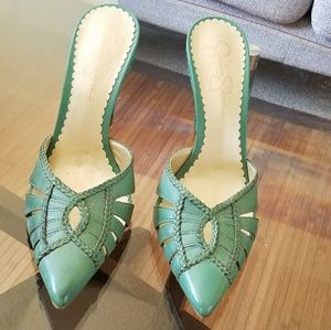 Jessica Simpson, Turquoise Leather Heel, Size 7.5